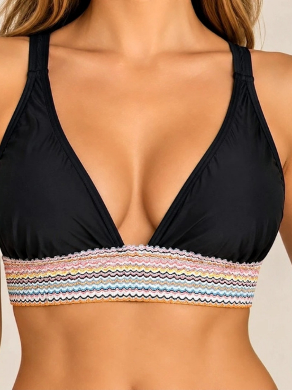 Blooming Jelly Black Bikini Top – Size L